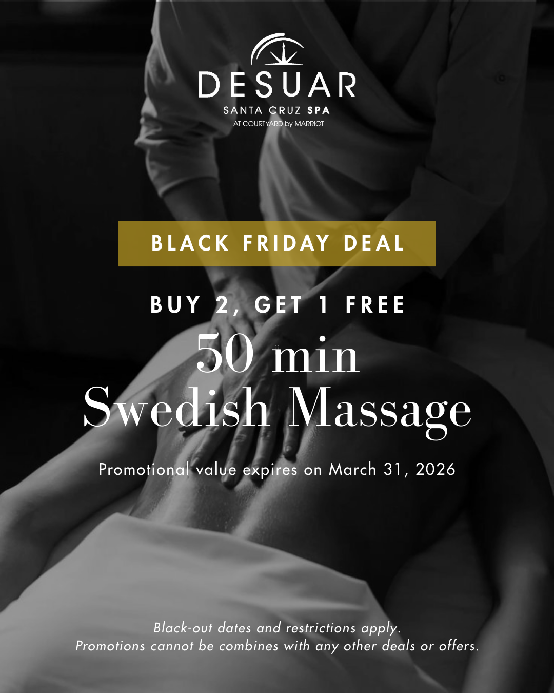 50 Minute Swedish Massage - Buy 2, Get 1 Free
