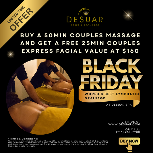 Limited Time Offer "Black Friday 2024 Deal: Buy a 50min Couple Massage and Get a FREE 25min Couple Express Facial"