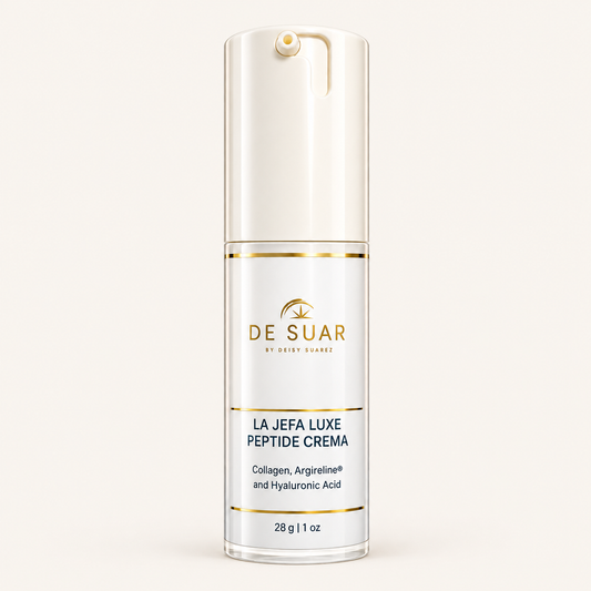 La Jefa Luxe Peptide Crema | Peptide Face Cream on a warm ivory background