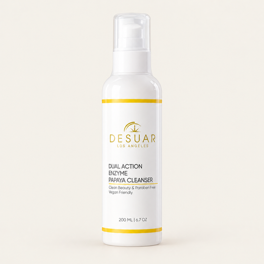 DESUAR Dual Action Enzyme Papaya Cleanser, front view on an ivory background